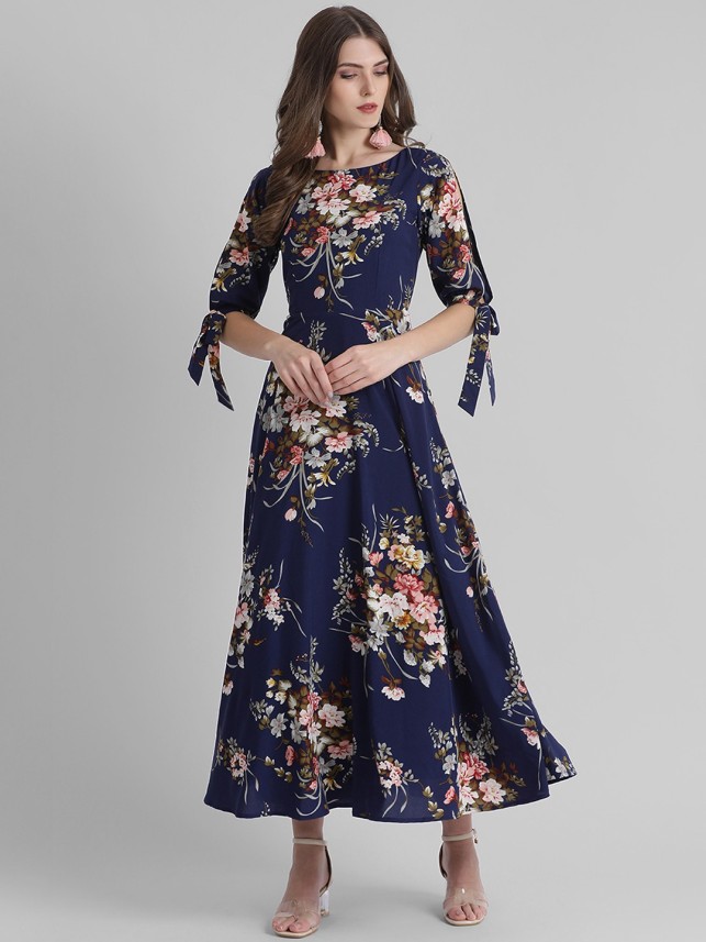 Zink London Women Maxi Blue Dress - Buy ...
